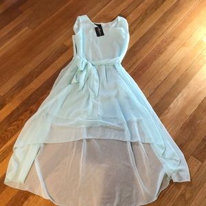 Light blue high low dress